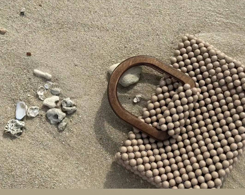 کیف ساحلی دسته چوبی