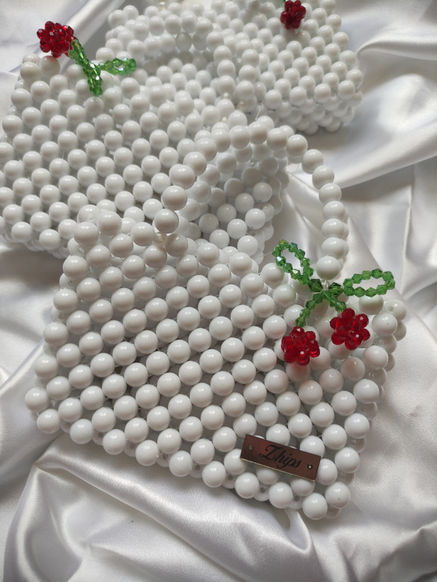 کیف سفید دخترانه طرح گیلاس